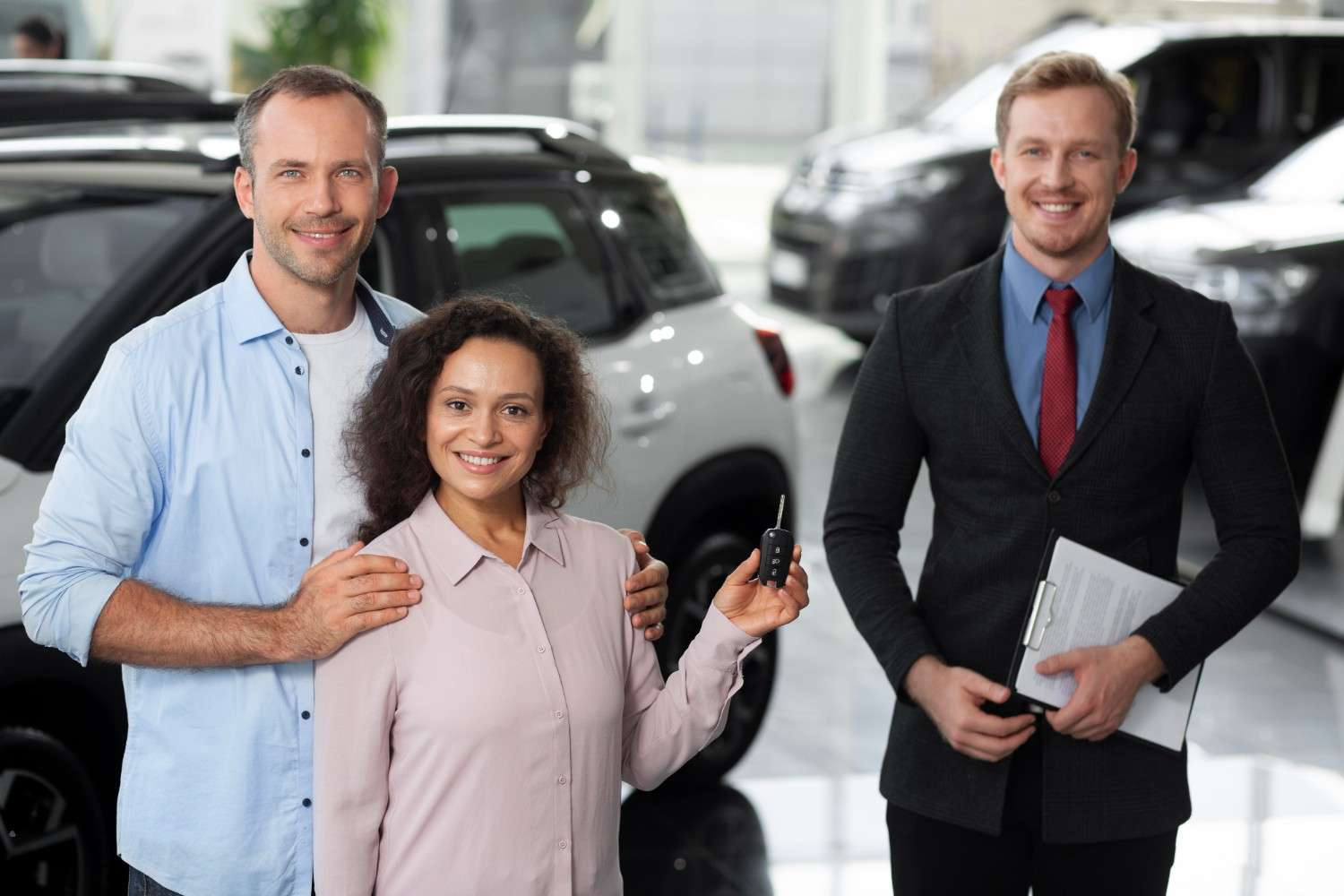 Happy Family with Car