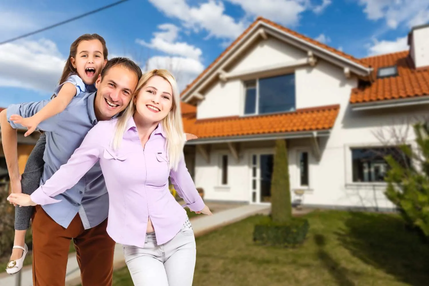 Happy Family with Home Insurance