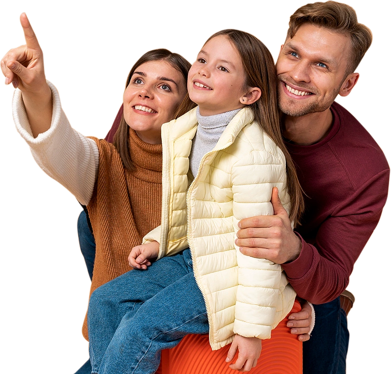 Happy family at home